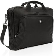 Swiss Peak Deluxe 15" kannettavan laukku, musta liikelahja logopainatuksella